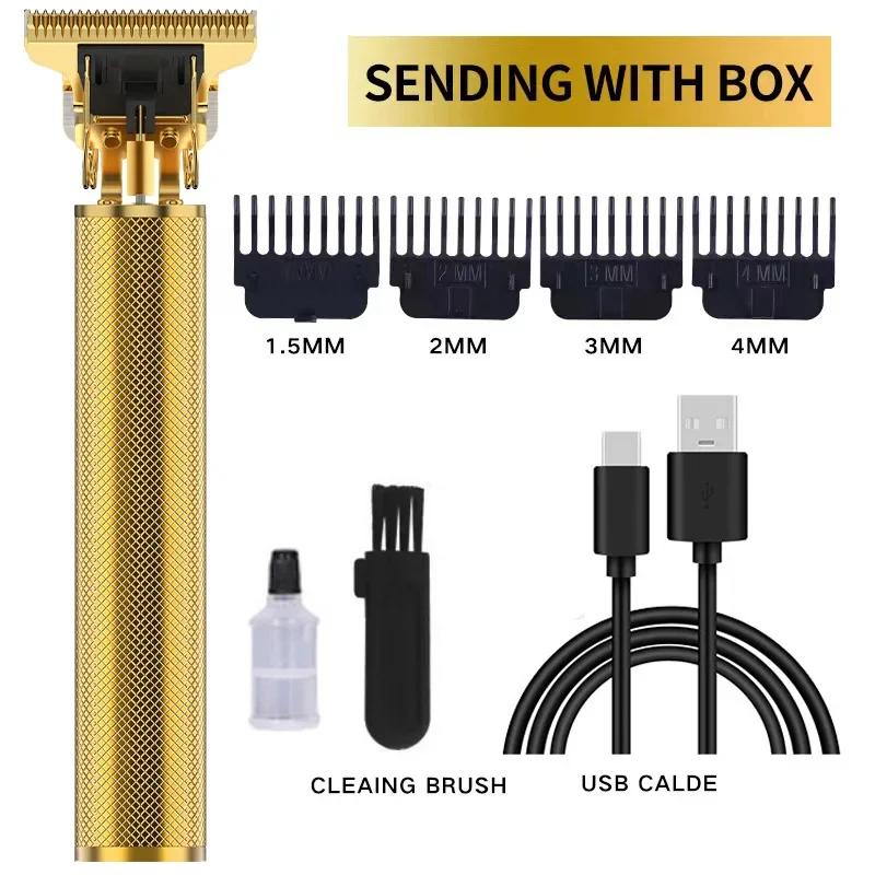T9 Vintage Hair Clipper Portable Hair Cutting Machine USB Fast Charging Shaver Barber Cordless Hair Trimmer For Men's Barbe