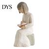 Unique Literary Statue Angel Reading Book Statue, Resin Desk Decor for Lovers, Scratch-resistant Desktop Young Girl Figurine Bookshelf, Healing