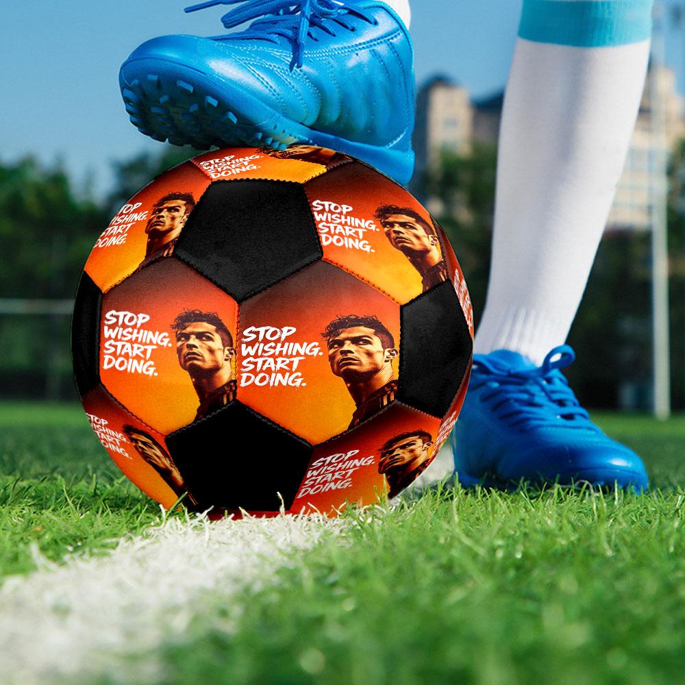 Ballon de Football Imprimé Taille 5 Résistant Entraînement Extérieur