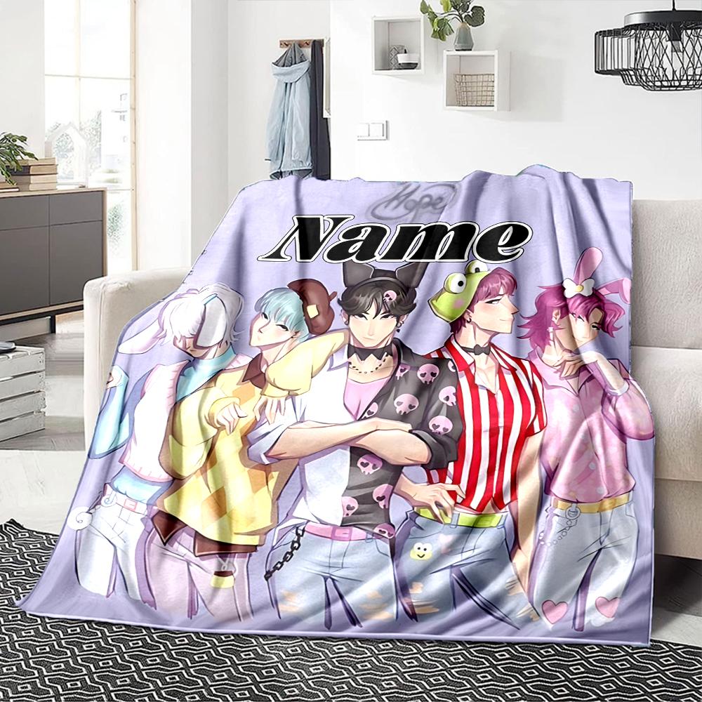 Custom Name Name'S Dynamic Duo Party Blanket For Couch Bed Plush Cozy Fuzzy Blanket Super Soft Warm Blankets For Fall And Winter 0916208