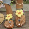 Fashion 2025 Bohemia Flower Flats Slippers Women Beach Vacation Clip Toe Sandals Woman Fashion Embroidery Non Slip Flip Flops Female 43