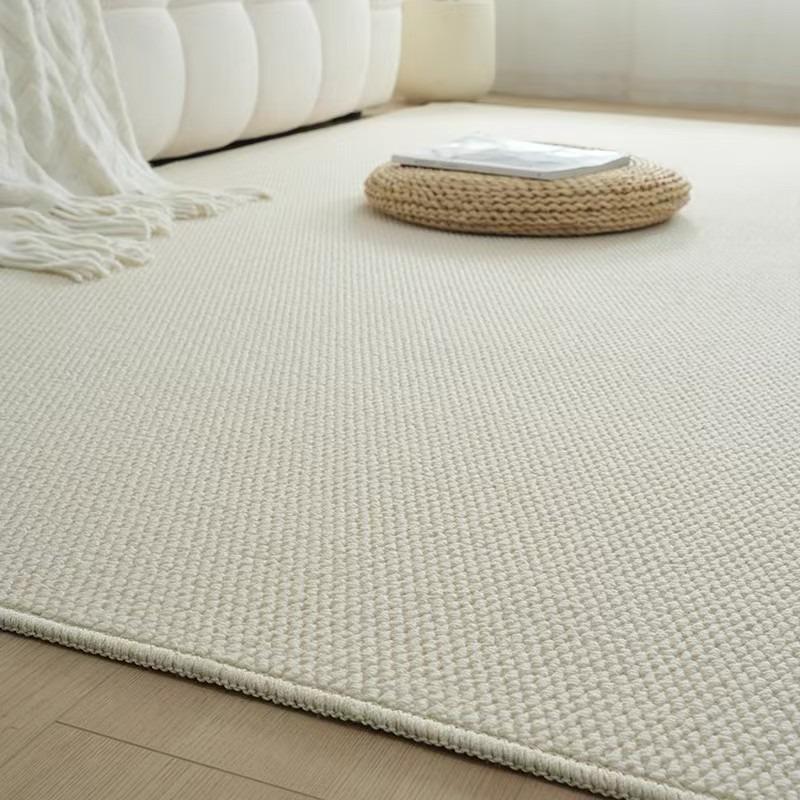 Plain Color Japanese Floor Mat: Living Room/Bedroom Tatami Pineapple Ring Carpet, Imitation Jute, Anti-Scratch