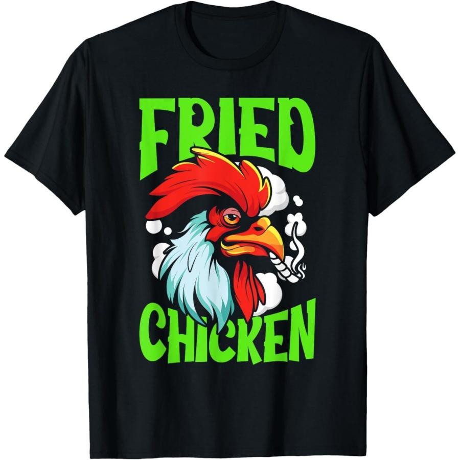WJHmmxyzLO Fried Chicken Rooster Funny T-Shirt S