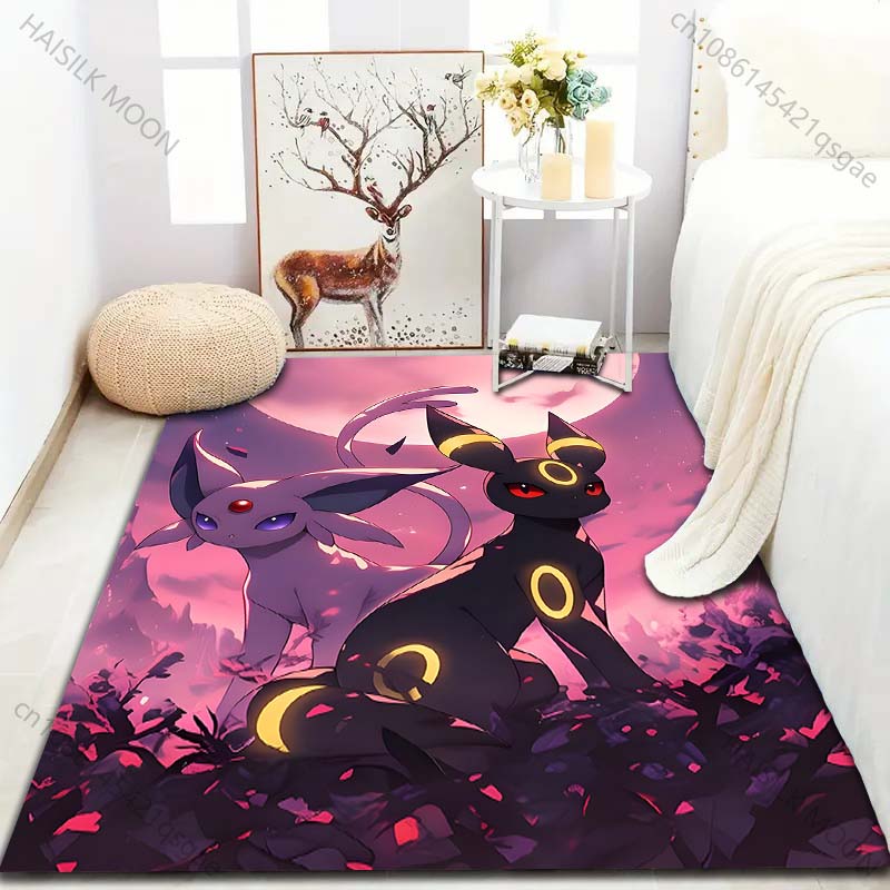 Multiple Sizes Pokemon Umbreon and Sylveon Print Carpet for Living Room Bedroom Kid's Room Home Decor Non-slip Mat Area Rug