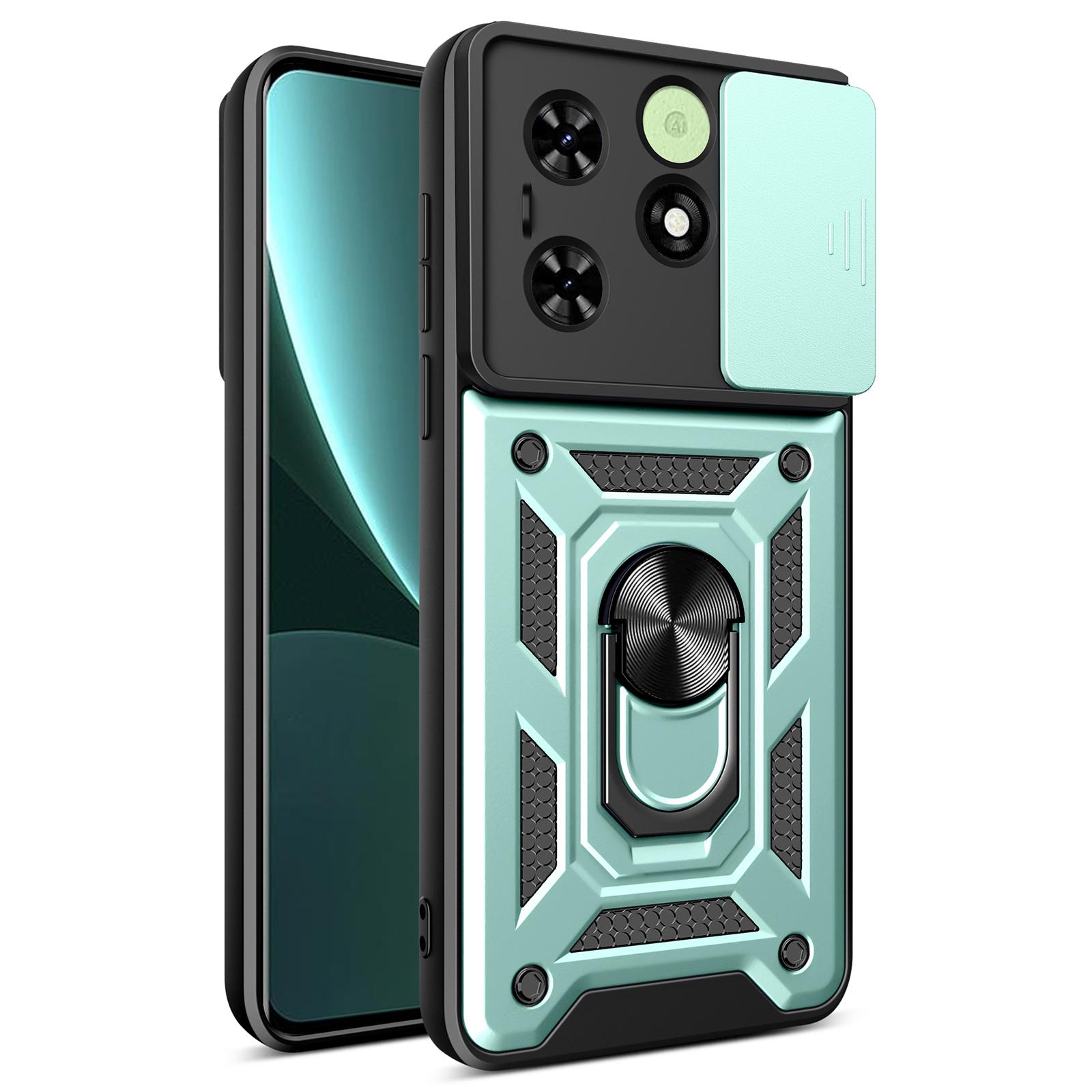 

For TECNO Spark Go 2024 4G/Spark 20/Spark 20C/Pop 8 Case Slide Lens Guard PC+TPU Phone Cover Green