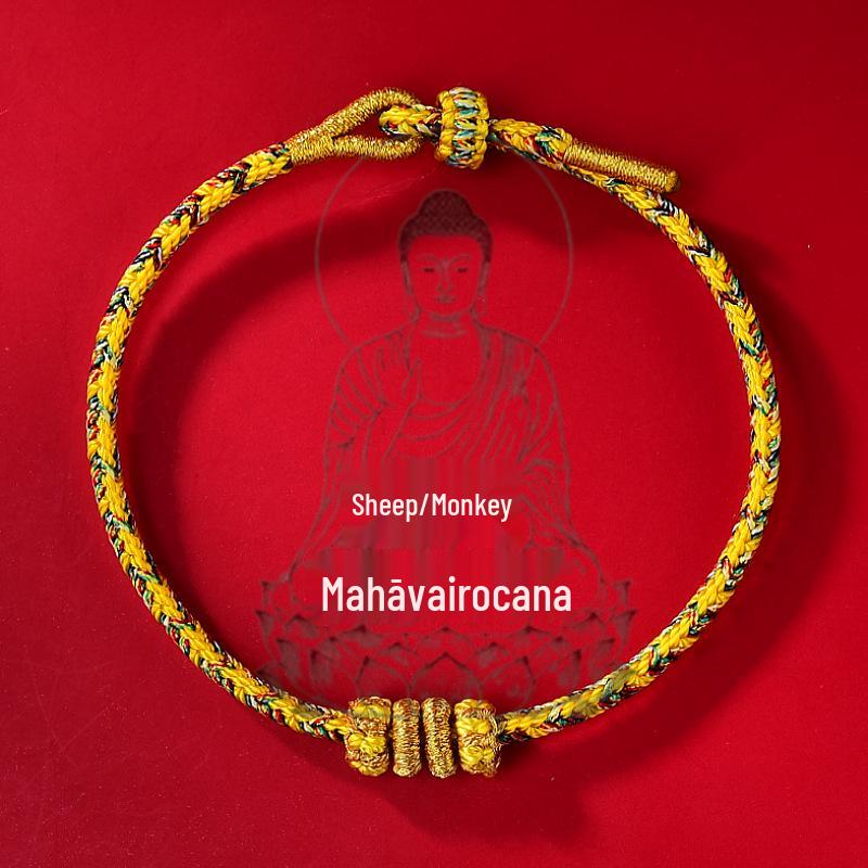 2025 Year of the Snake Zodiac Bracelet: Red String with Pig, Tiger, Monkey, Dragon, Benming Buddha & Tai Sui Charms