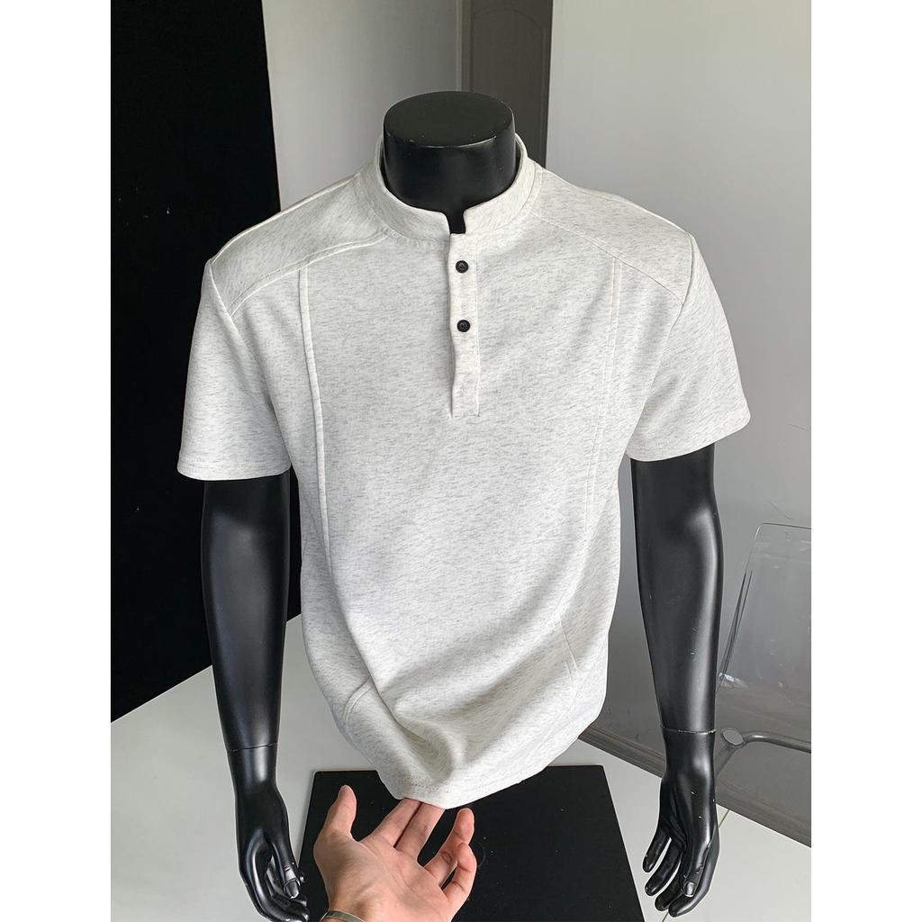 Men's Long Sleeve American Polo Henley Shirt - Spring/Autumn Trendy Cleanfit Base Layer Sweatshirt