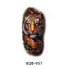 Realistic Half Arm Waterproof Temporary Tattoo Sticker - Black & White Animal Design for Men & Women