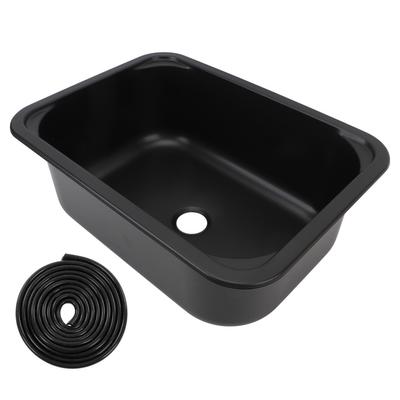RV Sink 12L Capacity 15 X 11 X 5.7in Single Bowl Stainless Steel Sink with 40mm Drain Hole for Boat