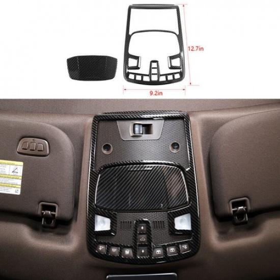 Front Reading Light Switch For Ford F-150 2015-20 Cover Trim 2* ABS Carbon Fiber