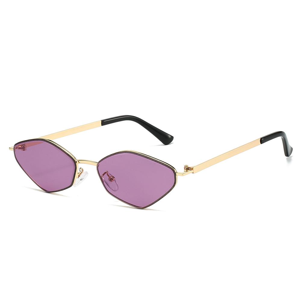 New Retro Multicolor Polygonal Women Sunglasses  Fashion Luxury Small Frame Metal Design Trendy Punk Men Sun Glasses Uv400