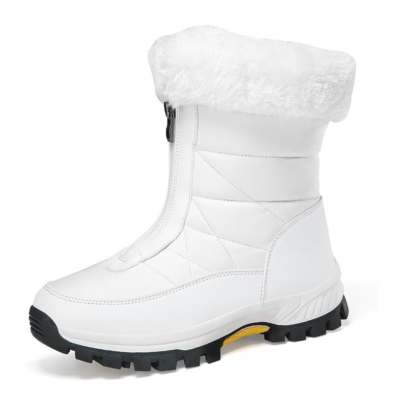 Women's High-Top Winter Snow Boots - Thickened, Velvet Warm, Mid-Tube, Large-Size Cotton Short Boots