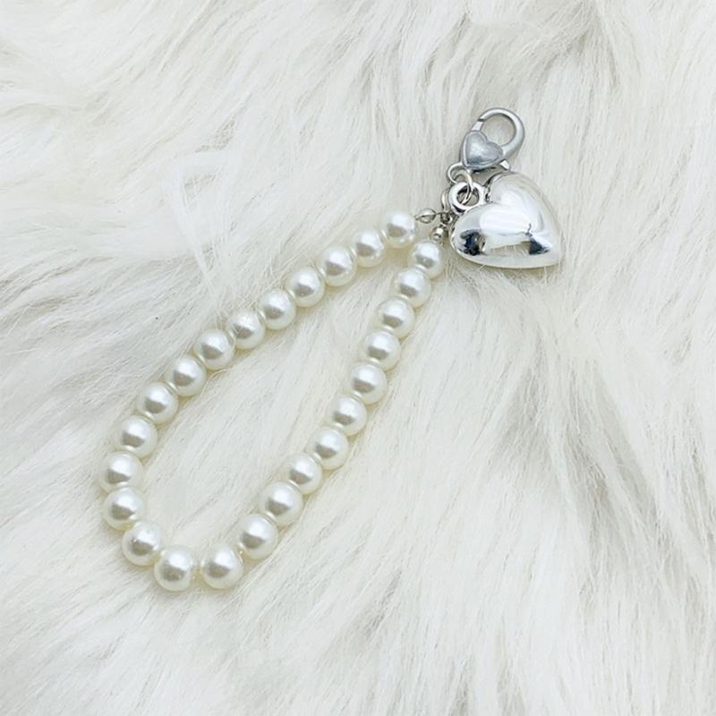 Delicate Hangings Pendant Decoration Fashionable Keychain Pendant Pearls Rings Phone Accessory Chic Purse Hangings