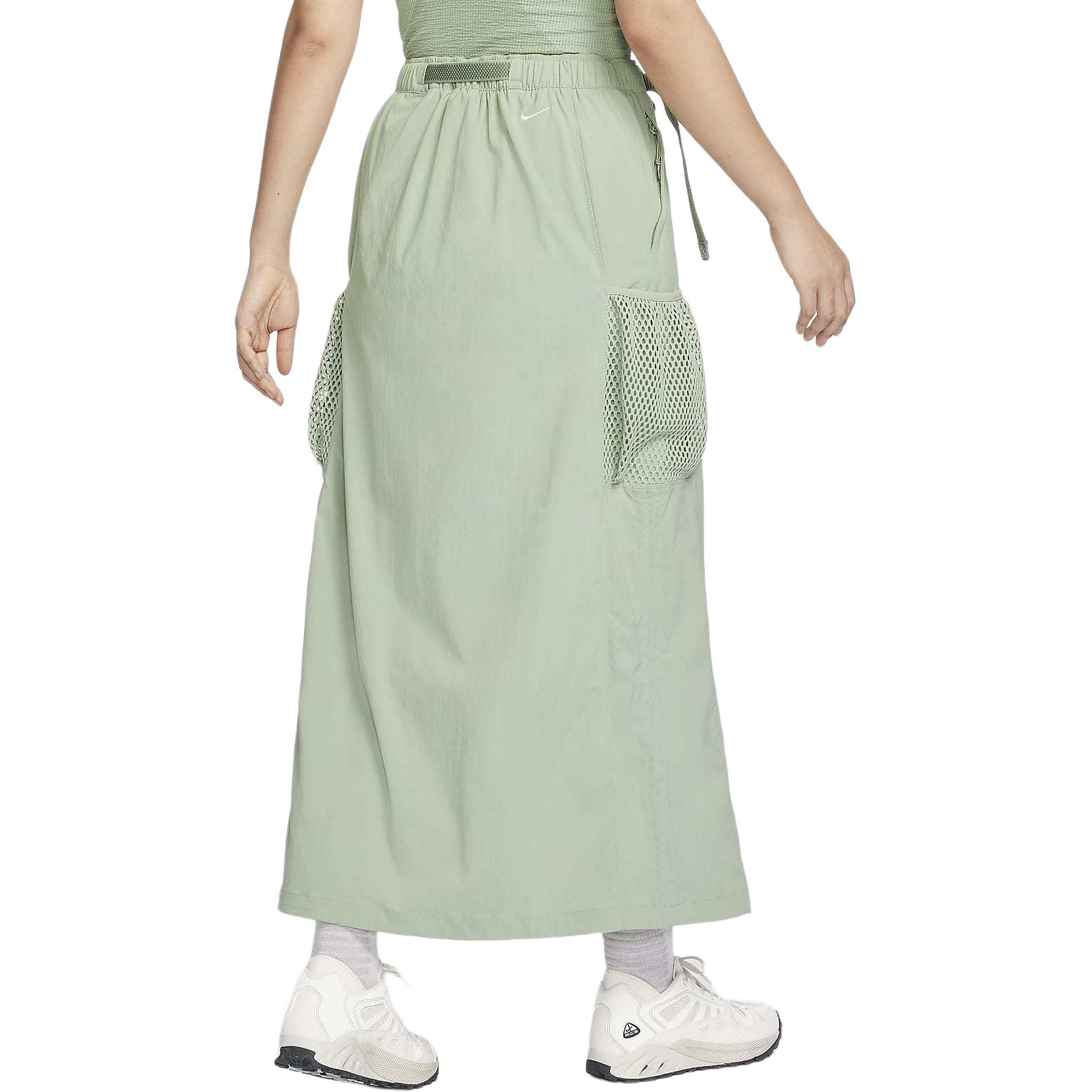 

New Nike ACG SNOWGRASS Casual Long Skirt Women s Horizon Green/Summit White FV7322-370 S
