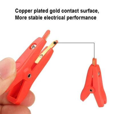 Insulated 5A Flat Crocodile Clip DIY 52mm LCR Kelvin Alligator Clamp Electrical Copper Brass Alligator Clamp Metal Test Clips