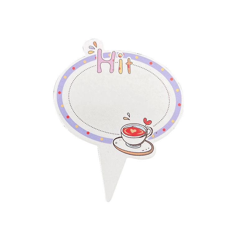 Cloud-Themed Birthday Cake Decorations with Blank Greeting Flags