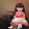 Lifelike Reborn Baby Dolls 22 Inch Realistic Newborn Girl Doll with Brown Long Hair Best Birthday Set for Girls Birthday XAMS Easter Gift