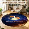 Round Rug Custom NameLuton Town Pattern Non Slip Carpet Home Floor Decor