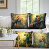 Jit Cartoon Wunderschöner Papagei Tropischer Regenwald Zuhause Leinen Kissenbezug Schlafzimmer Sofa Kissenbezug