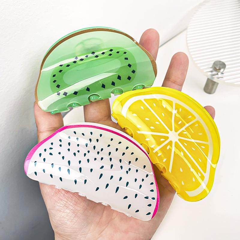 Neues Kreatives Design Geometrisch Frucht Wassermelone Ananas Greifspange Mode Acryl Hai-Klammer Haarschmuck für Frauen Mädchen