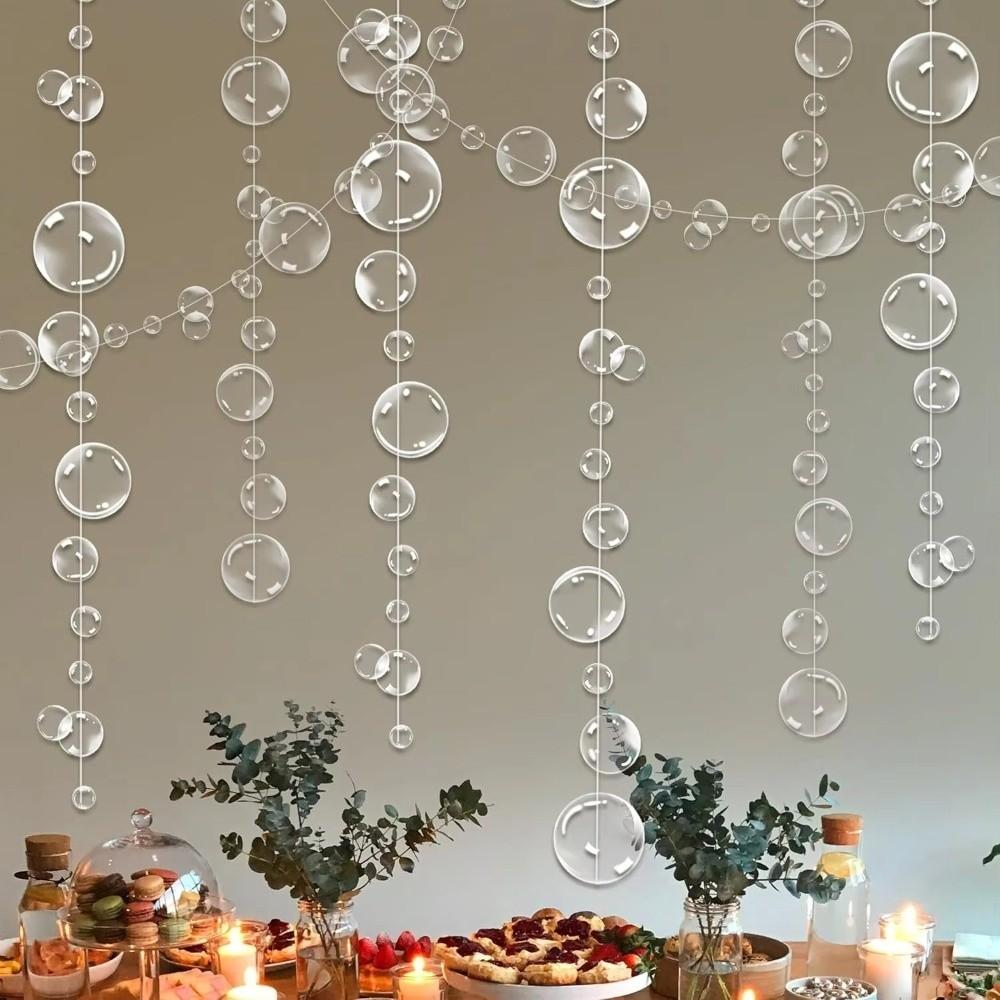 Transparent PVC Ocean Themed Party Decor 2m Party Favor Banners Bubble Hanging Banner Kids Party
