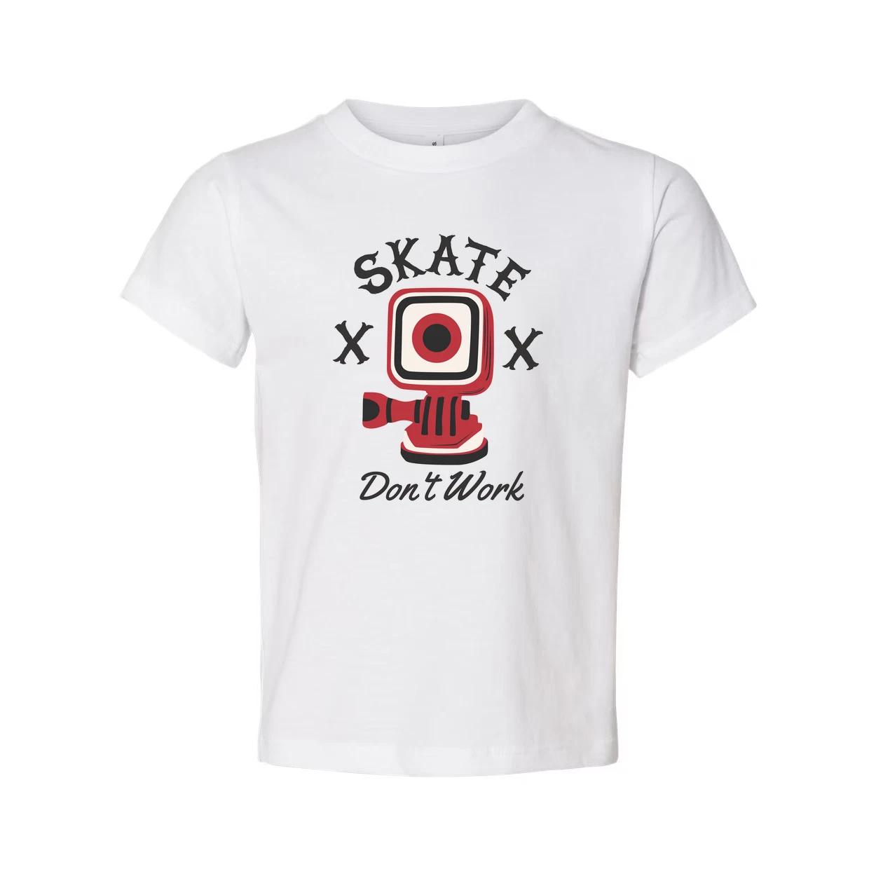 

Skate Don t Work Graphic T Shirt Unisex Short Sleeve Tee With Red Camera Illustr 3XL