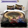 3-teiliges Bettbezug-Set (1 * Bettbezug + 2 * Kissenbezug, ohne Kern), Mighty Morphin Power Rangers Druck Weiches Ganzjahres-Bettwäscheset, Heim-Schlafzimmer-Dekoration