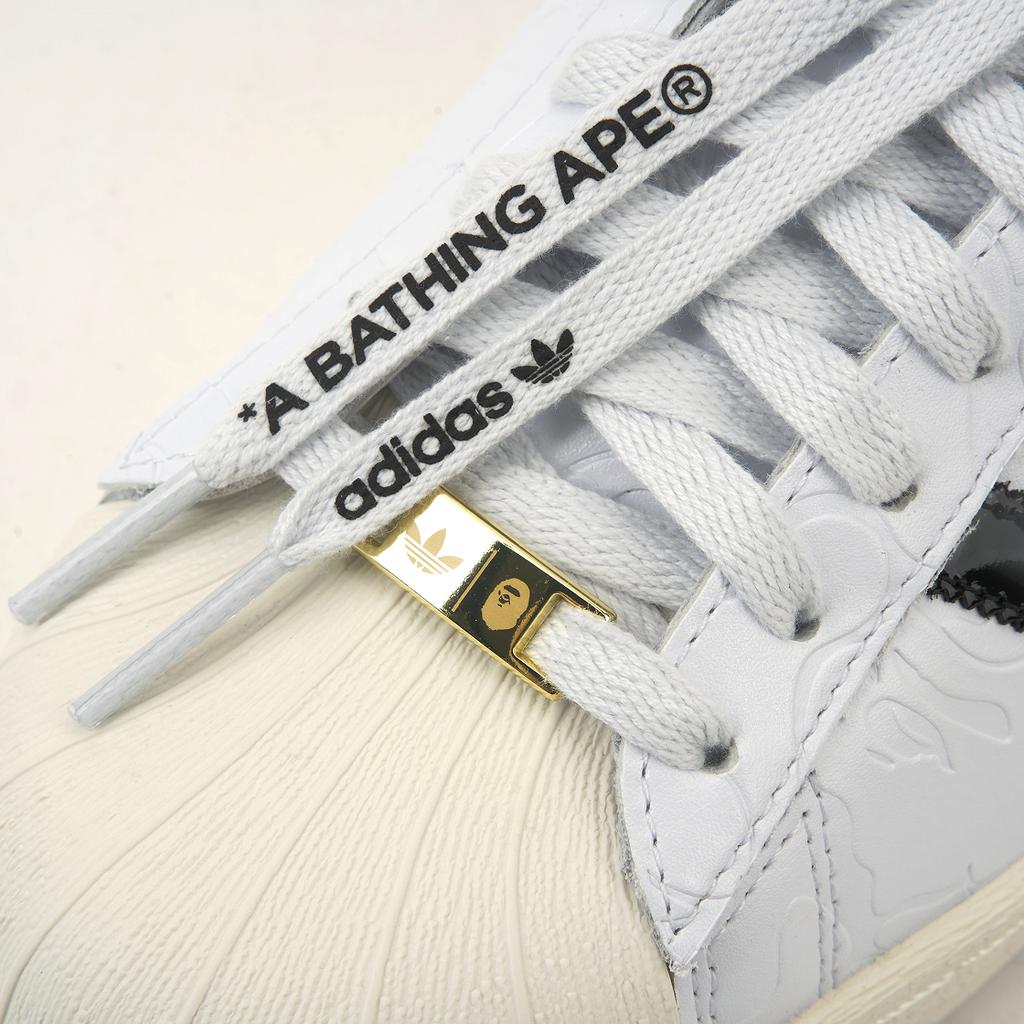 BAPE x adidas Superstar Vintage Biela Čierna Unisex Tenisky Cloud-White Core-Black Off-White JR2701