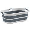 Dog Bathtub, Foldable Portable Bathtub with Drain Hole, for Small Breed Dogs and Puppies, Grey