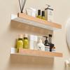 Wood Bathroom Shelving Wall Mounted Toilet Storage Holder Shampoo Shower Storage Rack Aluminum Kitchen Storage Rack White/Black