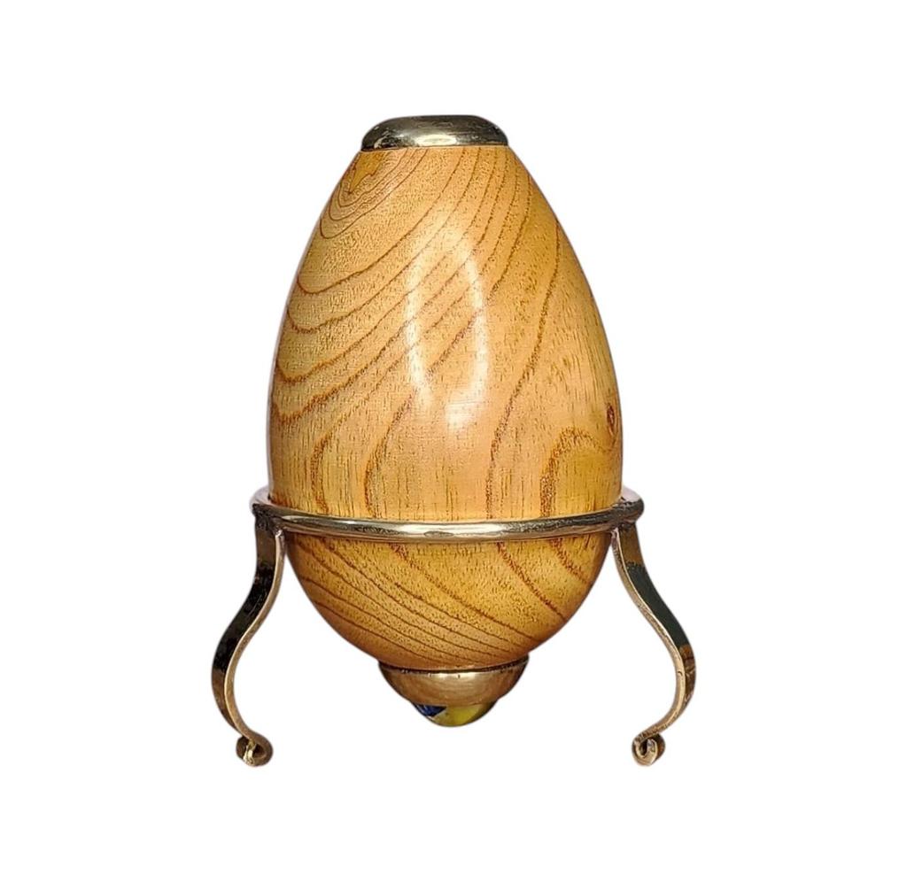 Wooden Egg Kaleidoscope with Brass Stand Easter Egg Taleidoscope Handmade Big Size Egg kaleido