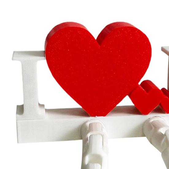 I Love U Figurine with Articulated Legs Movable Joints Love Heart Fidget Toy Wedding Party Desktop Decoration Ornament Valentine's Day Romantic Gift