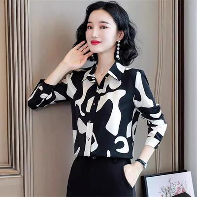 Early Spring and Autumn Fashionable Long-sleeved Chiffon Shirt Women's High-end Top Beautiful Age-reducing Foreign Shirt
