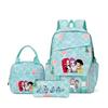 School Season Printed Student Schoolbag Backpack Shoulder Pencil Bag Three-Piece Set