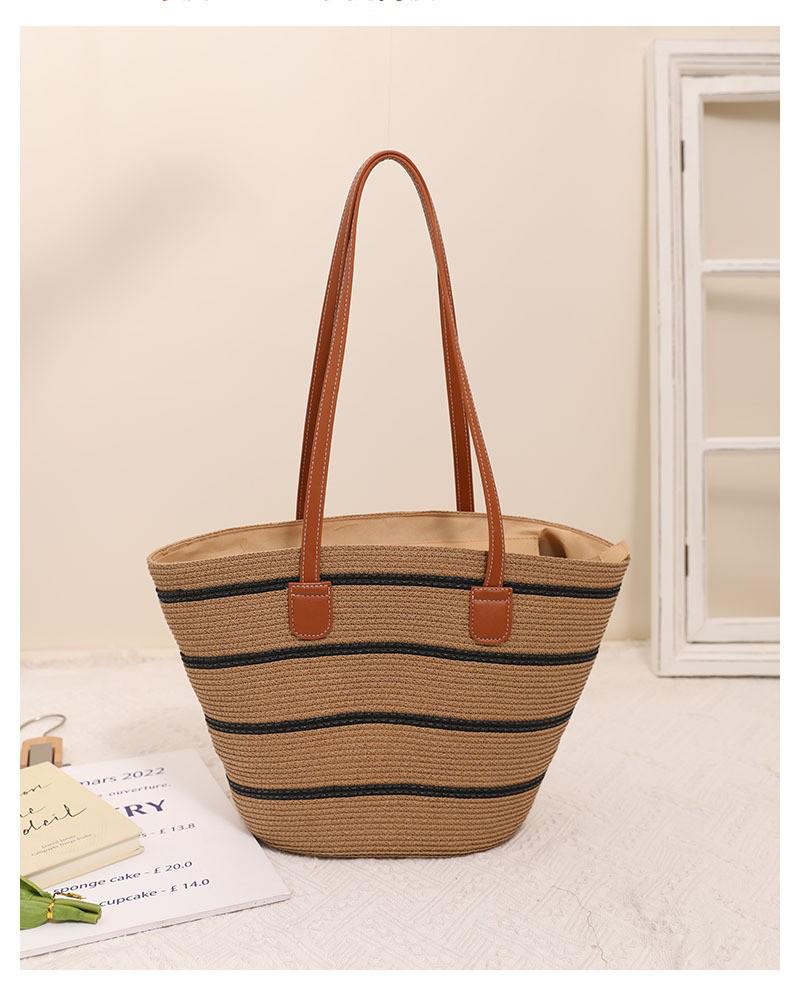 Women's Large Straw Beach Tote - Summer Handbag, Seaside Shoulder Bag, Vegetable Basket Style