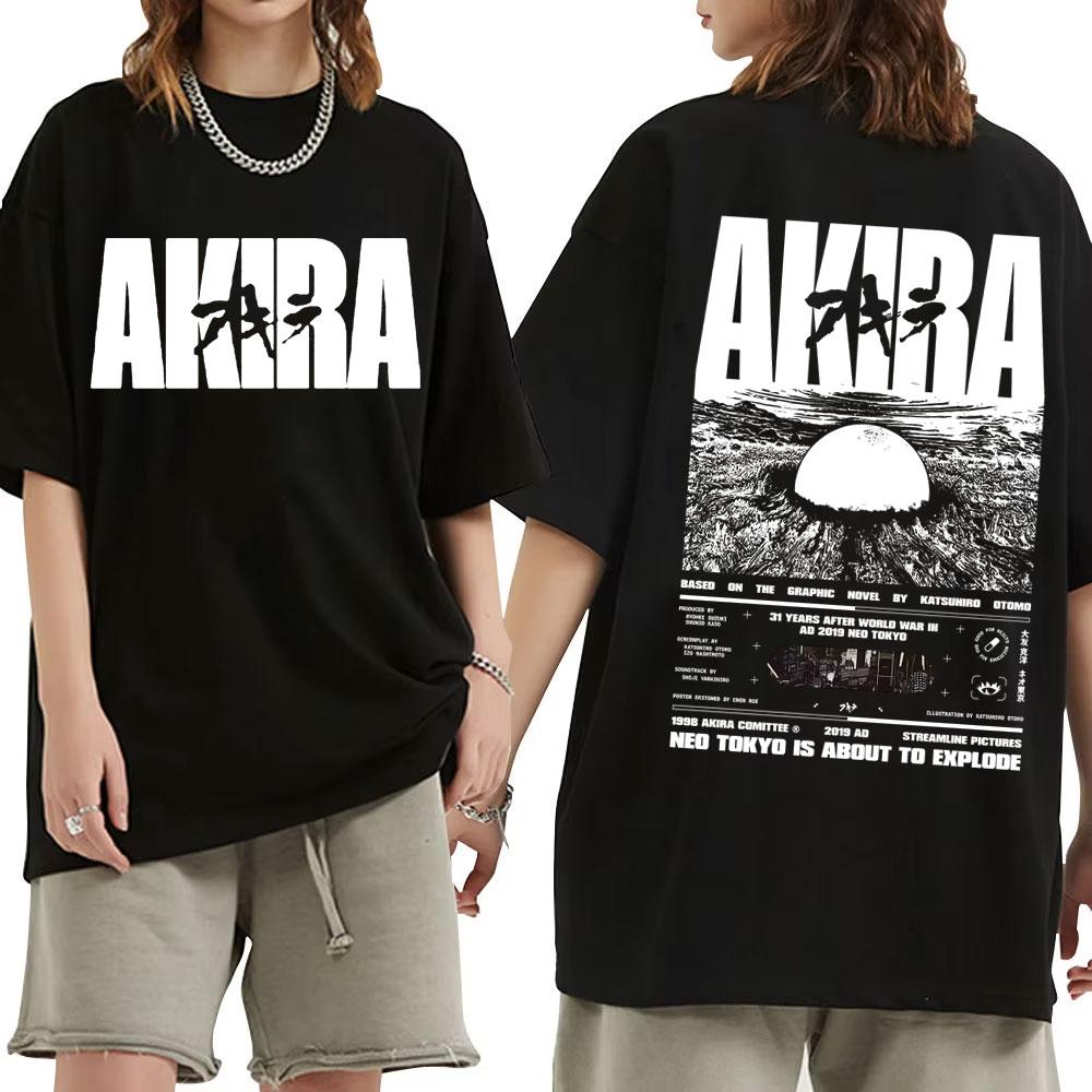 Japanese Science Fiction Cartoon Movie Anime Akira Shotaro Kaneda Graphic T Shirt Unisex Women Fashion Vintage Oversized T-shirts