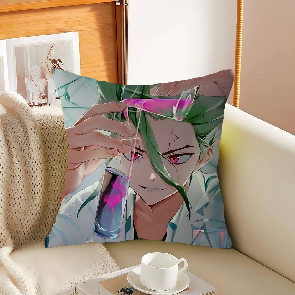 I-Ishigami Senku Cartoon Cushion Cover 30x50 Polyester Sofa Cushions Decorative Throw Pillows Home Decoration Pillowcover