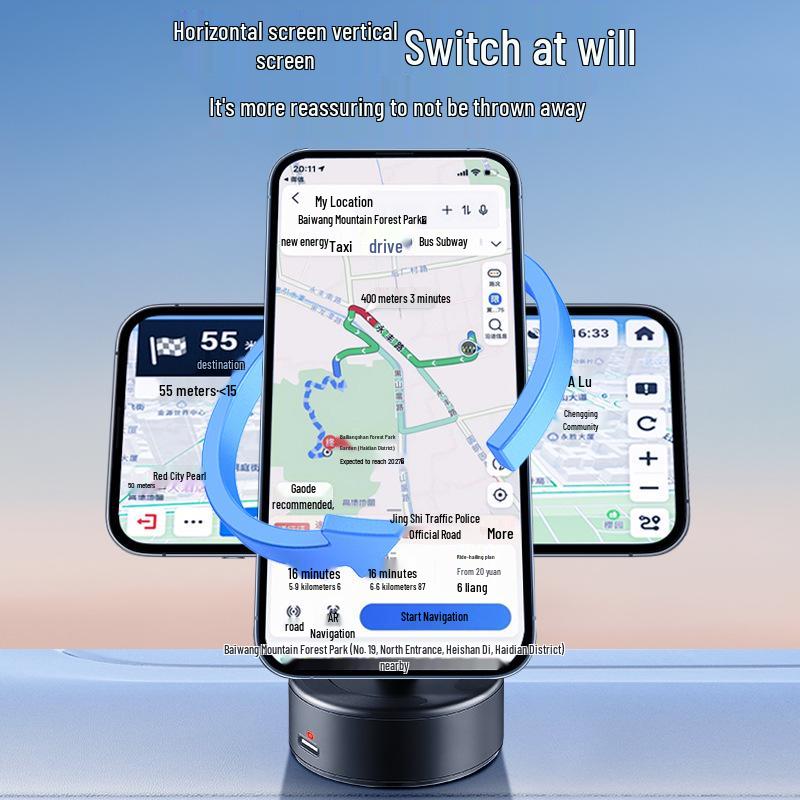 2026 New Model Magnetic Wireless Car Charger & Phone Holder, 15W Super Fast Charging with Vacuum Suction