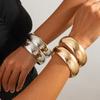 Jewelry Fashion Exaggerated Metal Arc Plain Ring Bracelet Bracelet Wide Face Multi-Layer Simple Bracelet