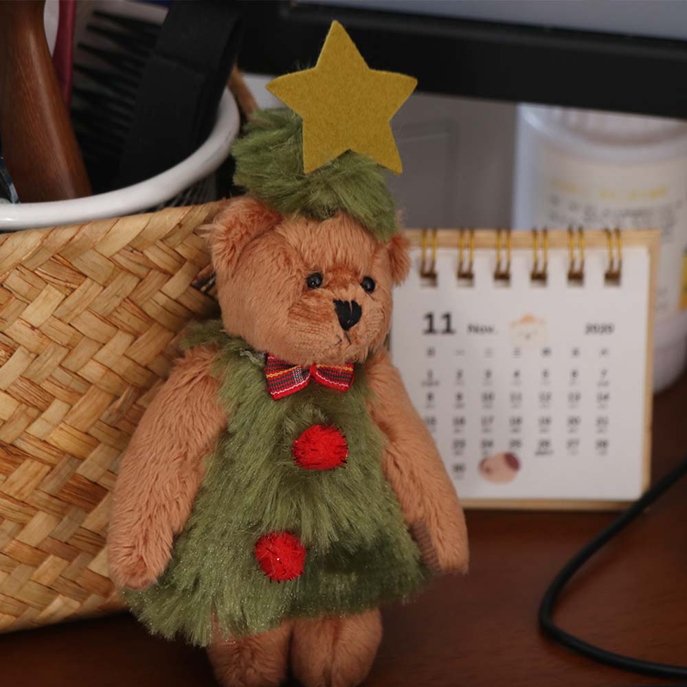 Bear Shaped Christmas Plush Bear Cartoon 3D Stuffed Animals Bear Toy  Festive Decoration