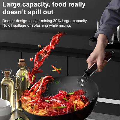 Uncoated Healthy Frying Pan NonStick Pure Iron Cookware Healthy Uncoated Frying Pan