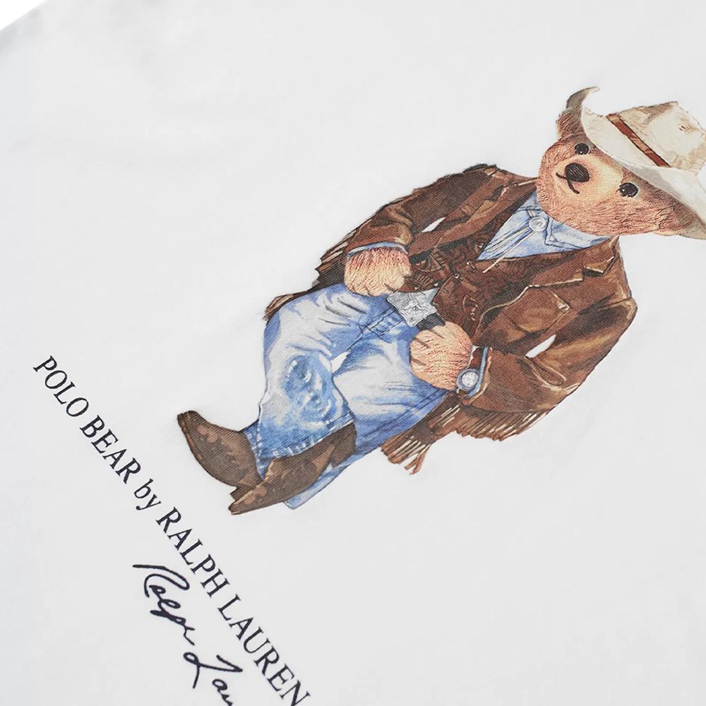 Polo Ralph Lauren Polo Bear Logo Printed Pullover Long Sleeve Sweatshirt Men Sweatshirt White 710858026-001