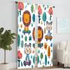 2 Pcs, Versatile Polyester Transparent Curtains for Home Decoration Cute Little Lion And Tiger Cartoon for Use In Bedrooms and