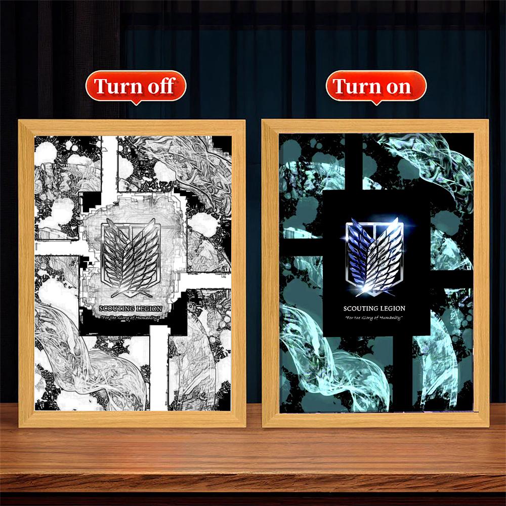 Anime Attack On Titan Light Painting Interior Room Wall Decor Home Decorative Painting For Bedroom Friends Painting Moon Lamp