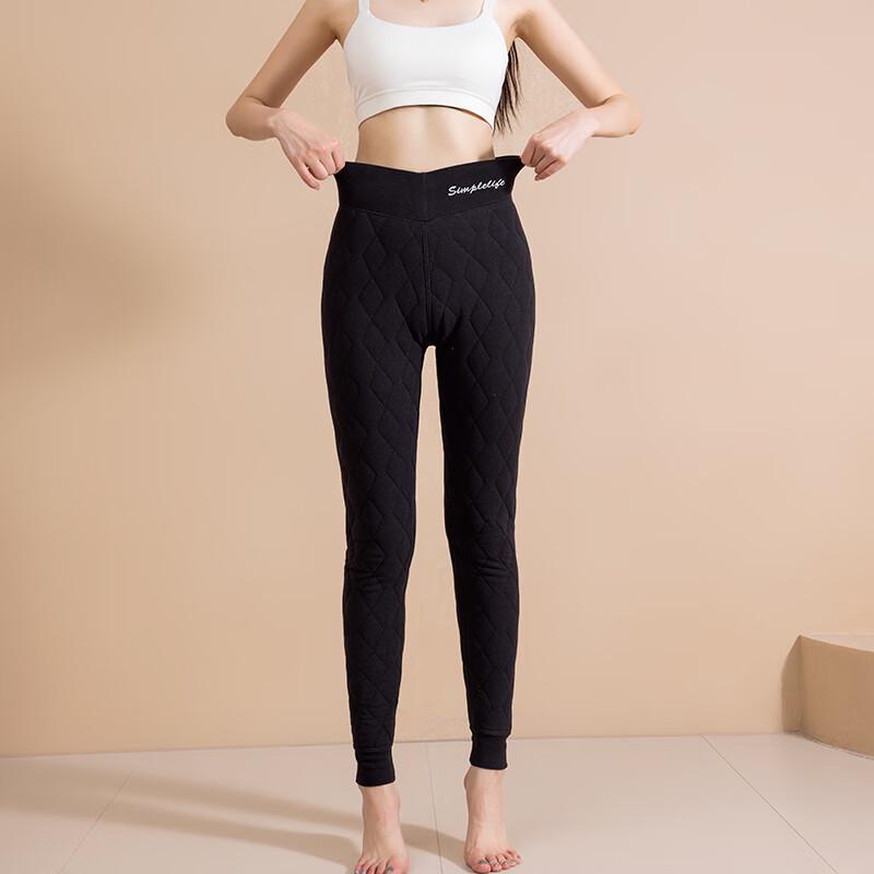 Lonsa Women's Fleece-Lined High-Waist Wool-Interlayer Thermal Leggings