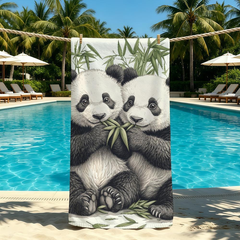 Asciugamano Panda Per Campeggio All'aperto Asciugamano da Spiaggia Carino Bambù Super Assorbente Asciugatura Rapida Asciugamano Estivo