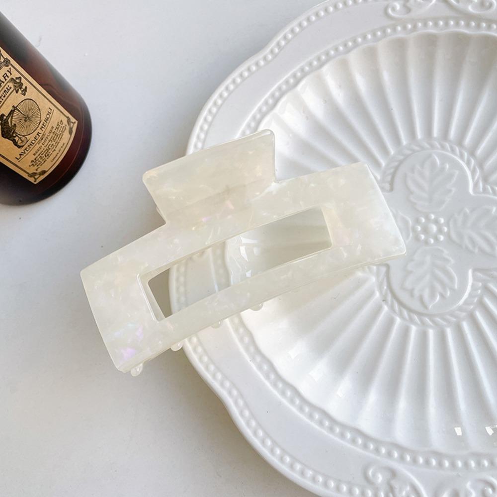 French Style Rectangular Hollow Hair Claw Colorful Shark Clip Acetic Acid Hair Clip  Travel