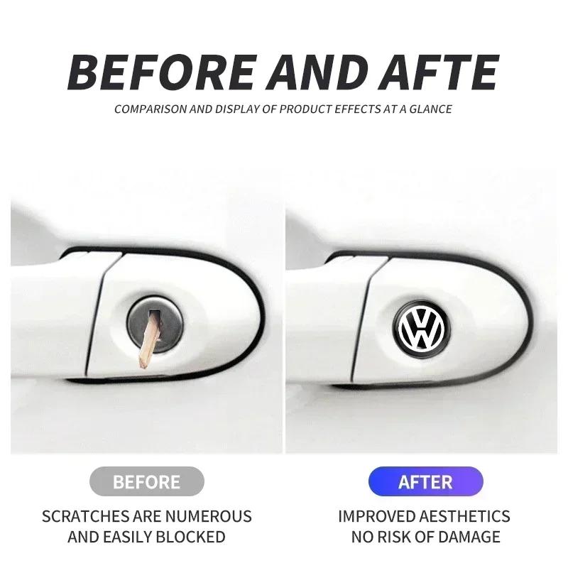 2/5/10 PCS Car Door Lock Keyhole Protector Stickers For Volkswagen VW Jetta Polo T4 T5 T6 Sharan Touareg Gol T-Cross Touran