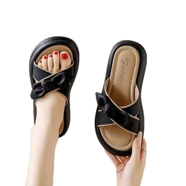 High-end pregnant women's soft-soled slippers, women's models, new models in summer 2025, versatile outer wear, wide feet, fat non-slip and cool slip