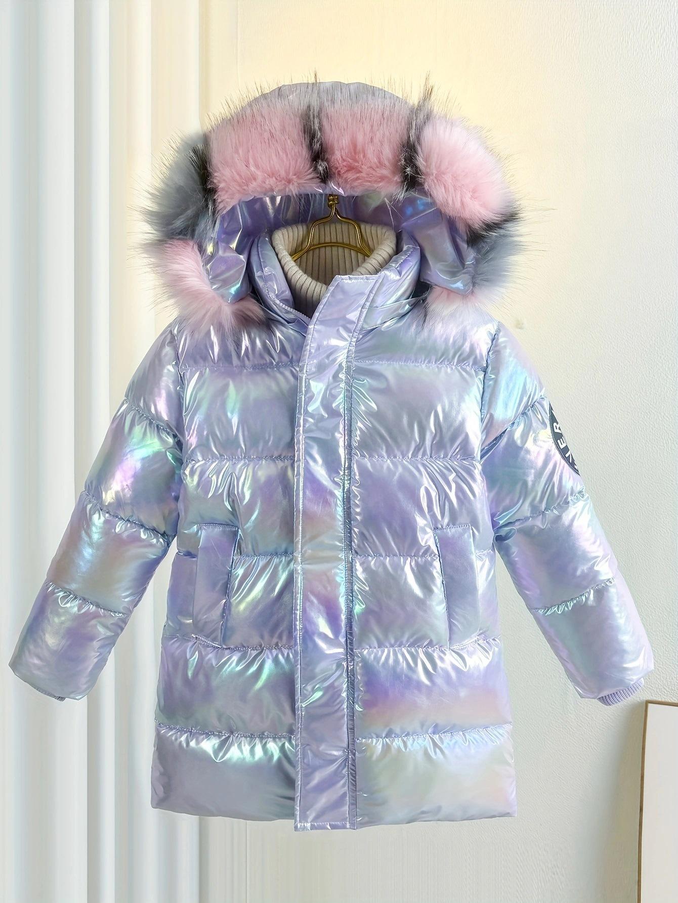 

Girls older children s cotton-padded clothes new gradual change thick coat colorful children s cotton-padded clothes winter snow clothes warm 170cm лаванда фіолетовий колір